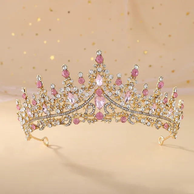 Tiara Imperial con diamantes rosa