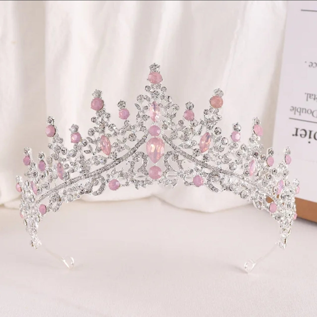 Imperial con diamantes ópalo rosa