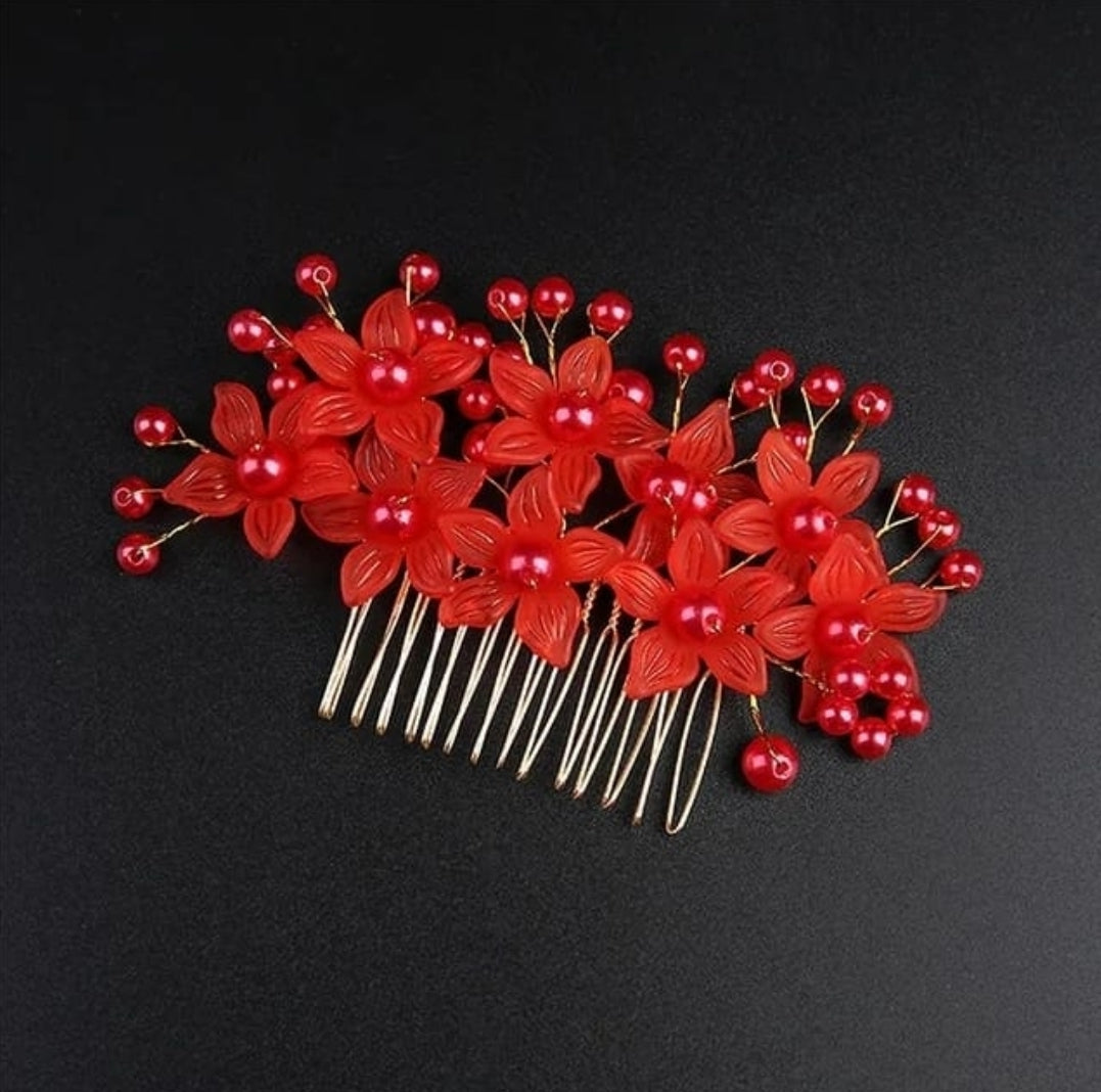 Peinetas de perlas florales