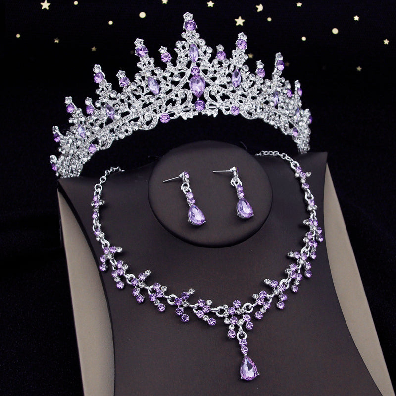 Imperial plateado con diamantes purpura