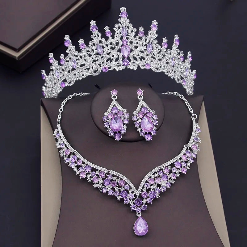 Imperial plateado con diamantes purpura