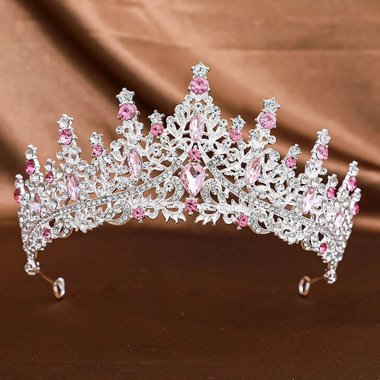 Tiara Imperial con diamantes rosa