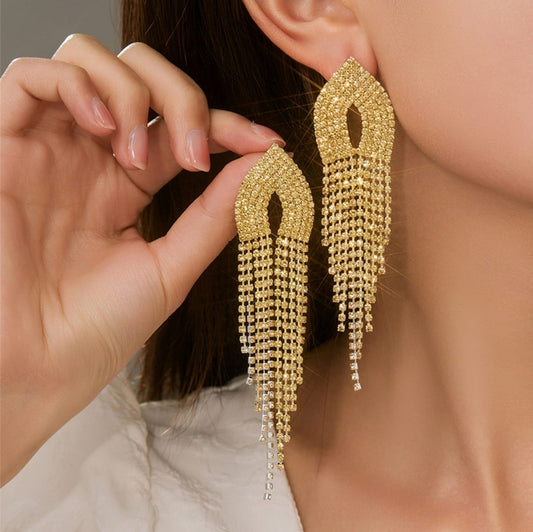 Aretes Dorados con cristales